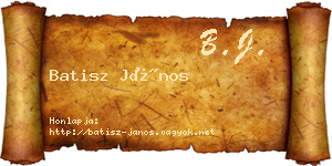 Batisz János névjegykártya